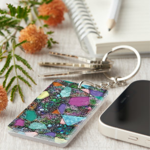 Porte-clefs Formes très colorées et abstraites art 11
