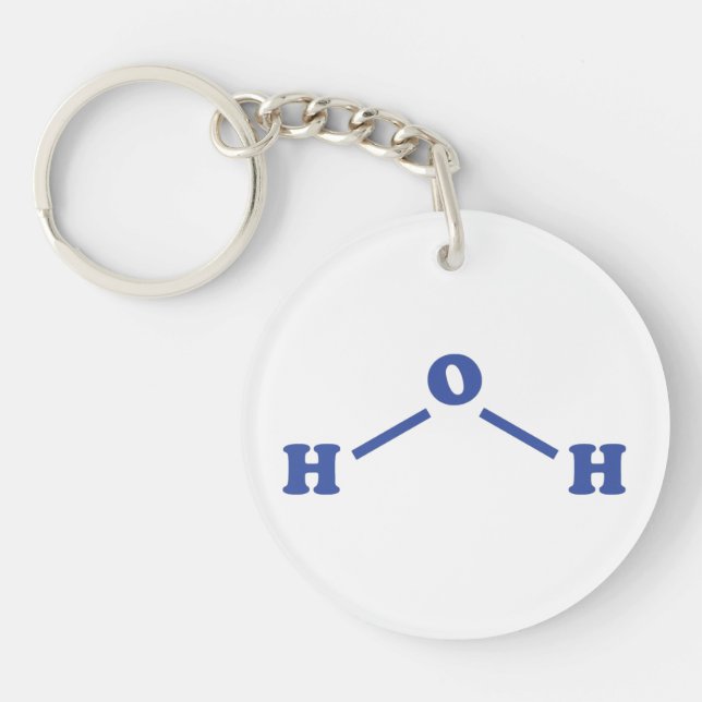 Porte-clefs Formule chimique moléculaire de l'eau (Devant)