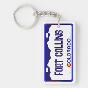 Porte-clefs Fort Collins Colorado plaque bleue porte - clé