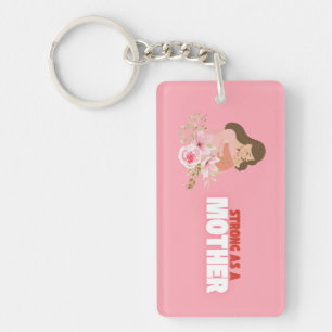 Porte-clefs Forte comme une mère - Maman Porte - clé Floral
