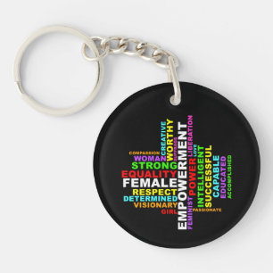 Porte-clefs Forte femme Word Cloud