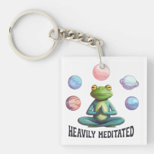 Porte-clefs Fortement Méditée Grenouille Yoga Jouer Zen
