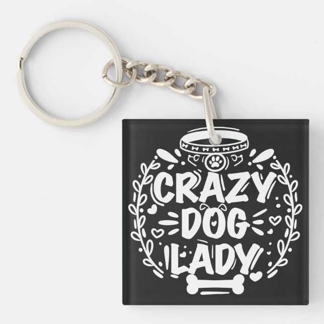Porte-clefs Fou chien Lady Chien Maman (Devant)
