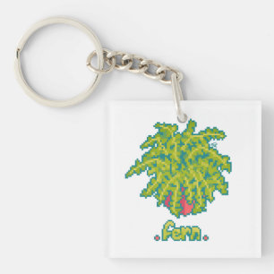 Porte-clefs Fougère, fougère Pixelart, Pixel Art