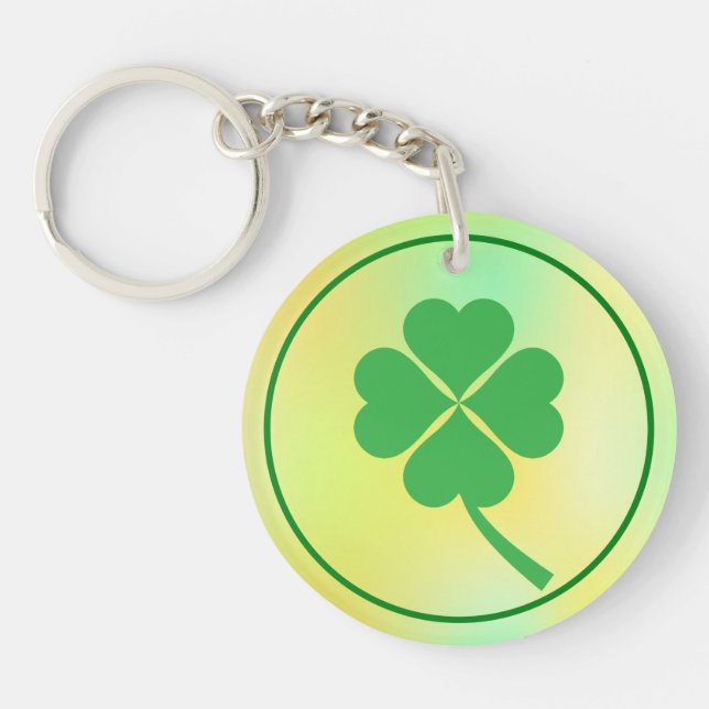 Porte-clefs Four Leaf Clover St. Patrick's Day Design-87906 (Devant)