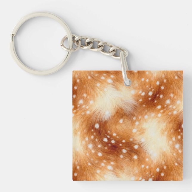 Porte-clefs Fourrure Douce de Faon Boisée Cosy (Devant)