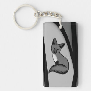 Porte-clefs Fox Design d'art moderne en argent