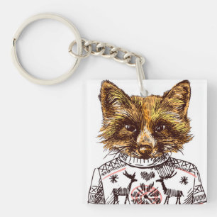 Porte-clefs Fox habillé rusé