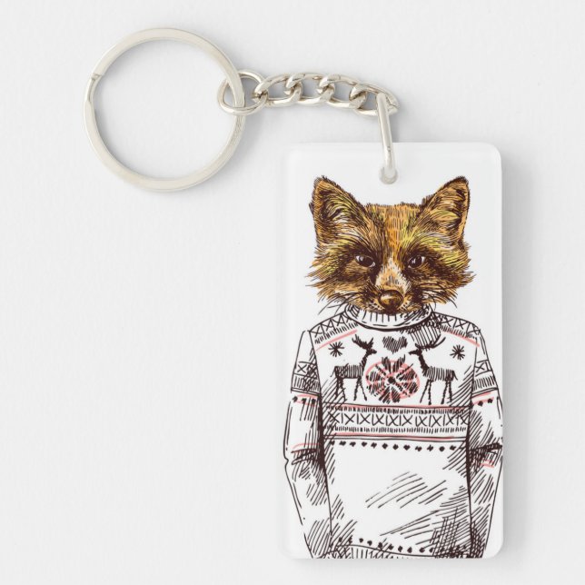 Porte-clefs Fox habillé rusé (Devant)