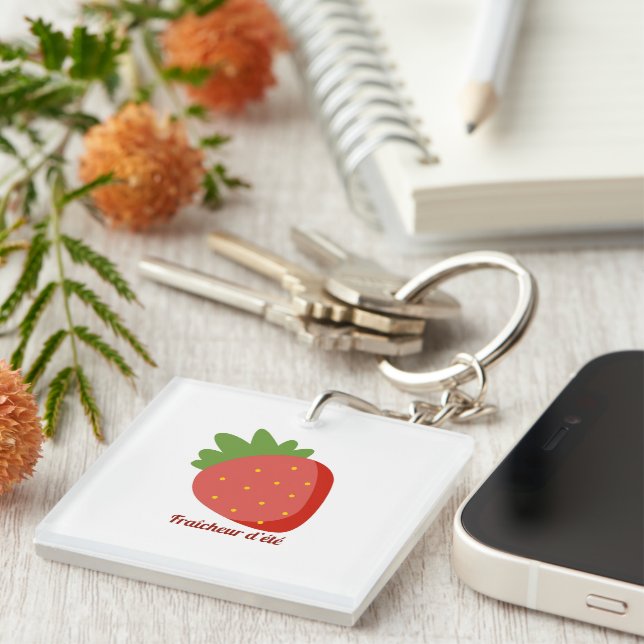 Porte-clefs Fraise Fraîcheur d'été (Devant Droit)