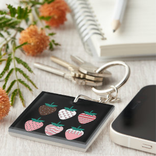 Porte-clefs Fraise Fraises Fruit Amateur Jardiniers Jardin