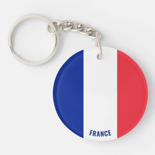 Porte-clefs France Drapeau de charme patriotique (Devant)