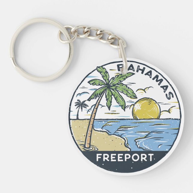 Porte-clefs Freeport Bahamas Vintage (Devant)
