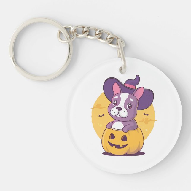 Porte-clefs Frenchie Halloween (Devant)