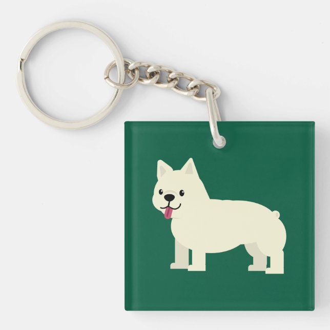 Porte-clefs Frenchie Lover Green (Devant)