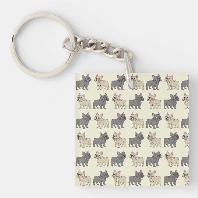 Porte-clefs Frenchies, Beige (Devant)