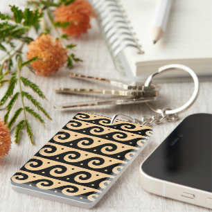 Porte-clefs Fret grec, Motif d'onde méditerranéen, Brown
