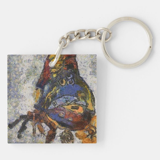 Porte-clefs Frida Kahlo Butterfly Monet Inspiré (Dos)