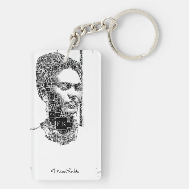 Porte-clefs Frida Kahlo Portrait noir et blanc (Dos)
