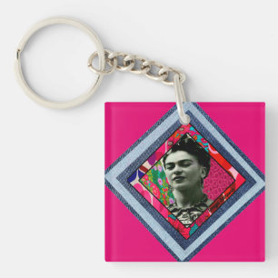 Porte-clefs Frida Kahlo Retro Denim Diamond