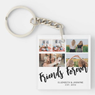 Porte-clefs Friends Forever Photo Collage Cadeau personnalisé 