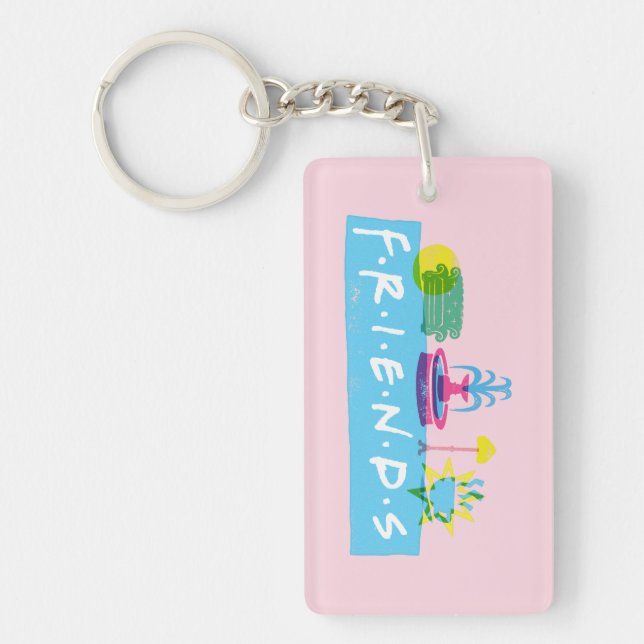Porte-clefs FRIENDS™ | Logo avec icônes (Devant)