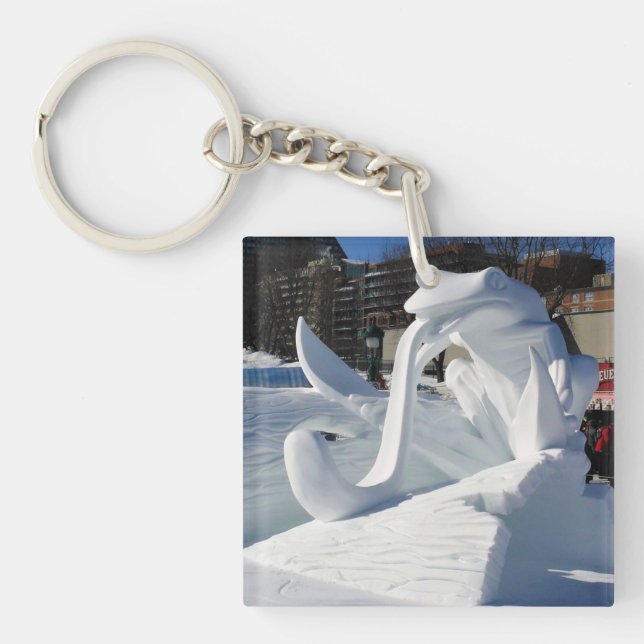 Porte-clefs Frog Snow Sculpture, Québec, Canada (Devant)