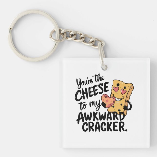 Porte-clefs Fromage à Mon Awkward | Drôle et mignonne Valentin (Devant)