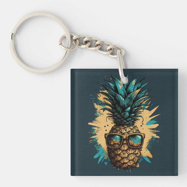 Porte-clefs Fruits d'ananas marrants (Devant)