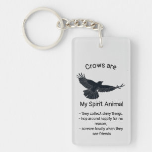 Porte-clefs Fun Crows Bird Spirit Animal Humour Citation Totem