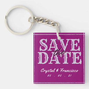 Porte-clefs Fun Purple Enregistrer La Date