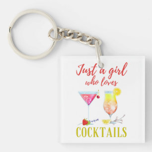 Porte-clefs Funky Modern Juste Une Fille Qui Aime Les Cocktail