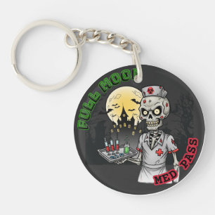 Porte-clefs Funky Pleine lune Med Pass Zombie Nurse Halloween