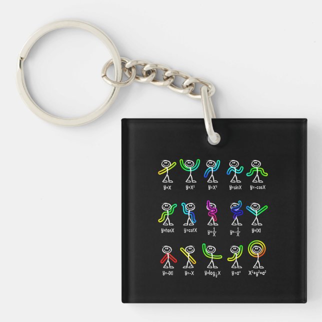 Porte-clefs Funny Algebra Danse Fonction Math Enseignant Geek (Devant)