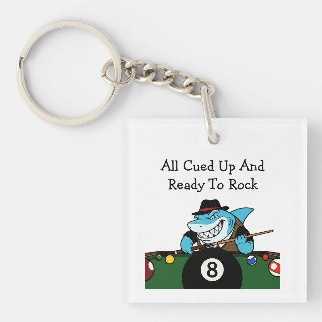 Porte-clefs Funny Billiards Pool Hall Theme Keychains (Devant)