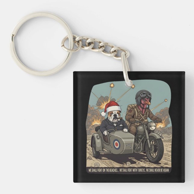 Porte-clefs Funny British themed Christmas (Devant)