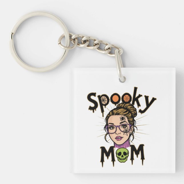 Porte-clefs Funny Halloween Spooky Mom Witch Mom (Devant)