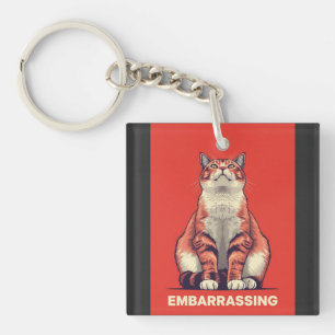 Porte-clefs Funny Judging Cat Embarrassing Retro Poster Art