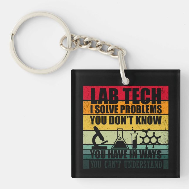 Porte-clefs Funny lab tech cite laboratoire technicien humour (Devant)