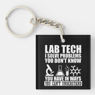 Porte-clefs Funny lab tech cite laboratoire technicien humour