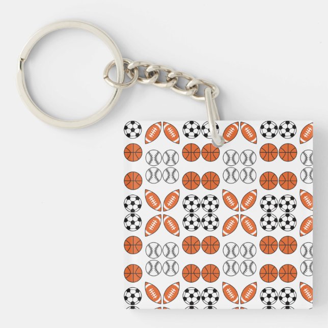Porte-clefs Funny Motif de balle (Devant)