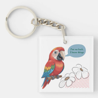 Porte-clefs Funny Parrot Acrylic Keychain – Custom Text & Imag
