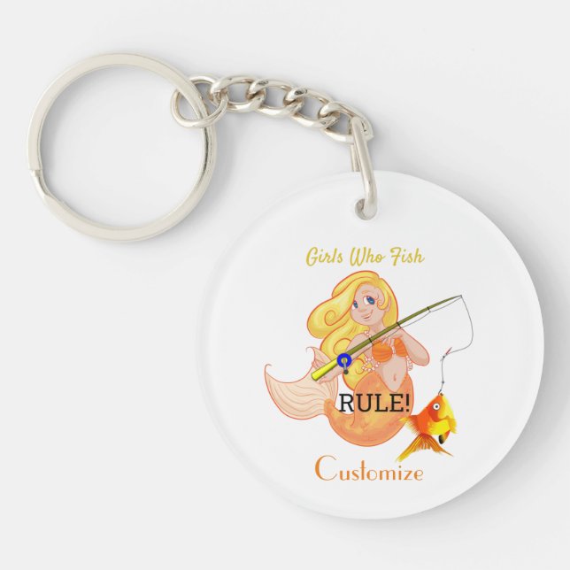 Porte-clefs Funny Pêche Fille Sirène Thunder_Cove (Devant)