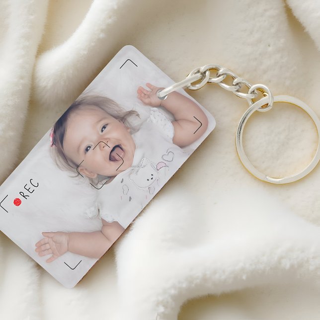 Porte-clefs Funny Record Red Dot Custom Photo (Créateur téléchargé)