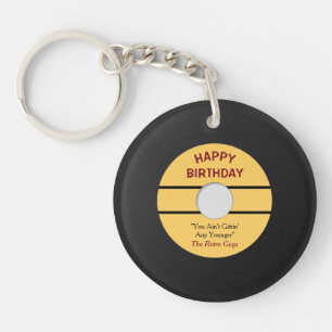 Porte-clefs Funny Rétro Record Anniversaire