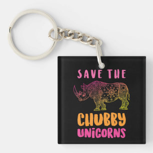 Porte-clefs Funny Rhino Sauver Chubby Unicorns Droits des anim