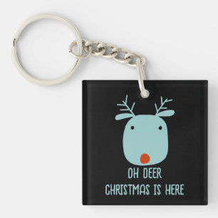 Porte-clefs Funny Rudolph le Noël des rennes à nez rouge