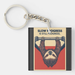 Porte-clefs Funny Sloth Gym Motivation Poster - Slow Progress 