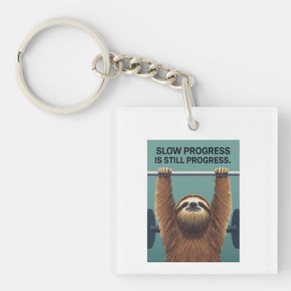 Porte-clefs Funny Sloth Gym Motivation Poster - Slow Progress 