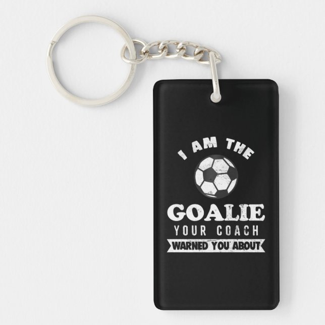 Porte-clefs Funny Soccer Goalie Coach Averti (Devant)